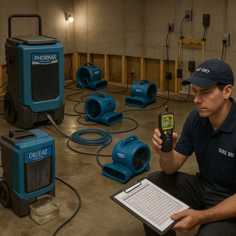 Structural Drying and Dehumidification process in Cabin John, MD